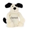 Bashful Black & Cream Puppy with Personalised Cream Jumper