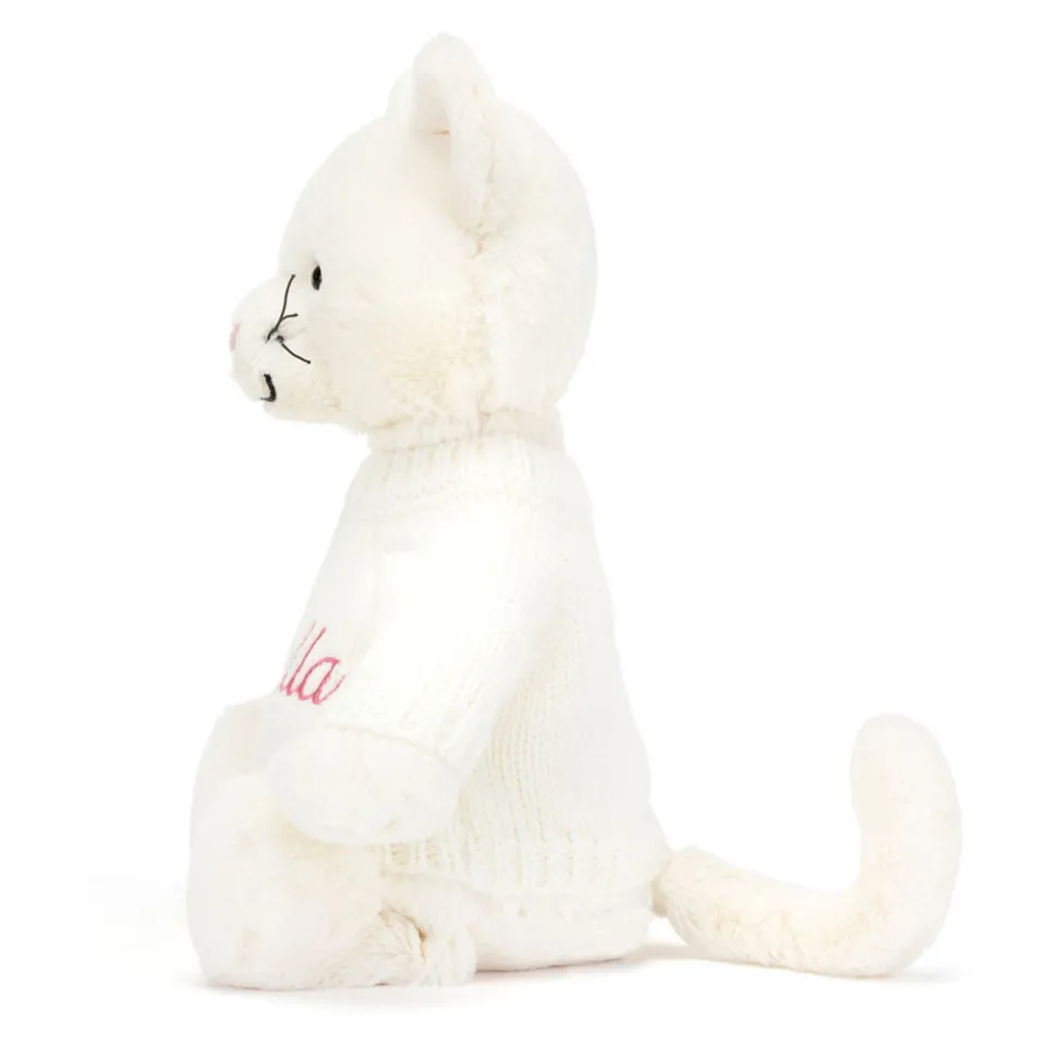 Bashful Cream Kitten with Personalised Cream Jumper