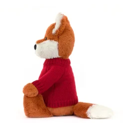 Bashful Fox Cub with Personalised Red Jumper