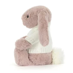 Bashful Luxe Bunny Rosa with Personalised Cream Jumper