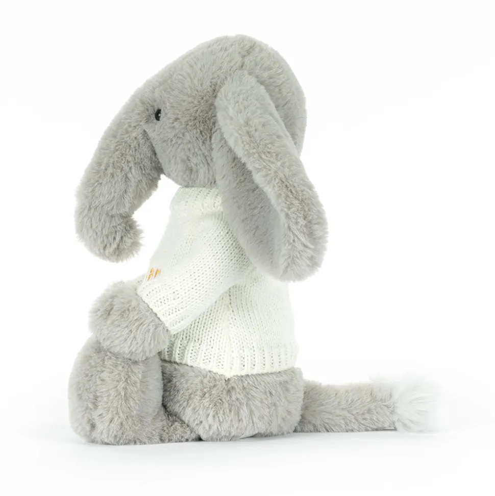 Bashful Luxe Elephant Thuddeus with Personalised Cream Jumper