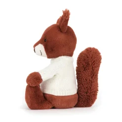 Bashful Squirrel with Personalised Cream Jumper