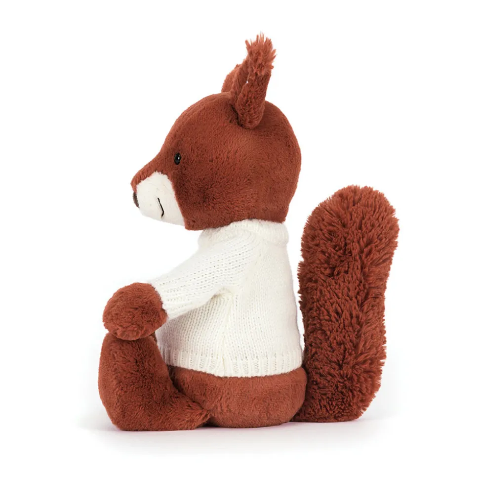 Bashful Squirrel with Personalised Cream Jumper