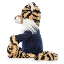 Bashful Tiger with Personalised Navy Jumper