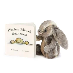 Haschen Schnuck Bleibt Wach Buch & Bashful Cottontail Bunny Medium