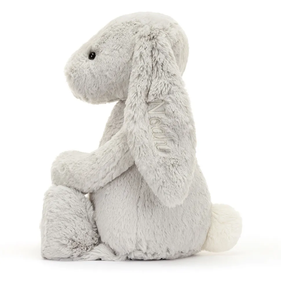 Personalised Bashful Silver Bunny Huge