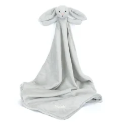 Personalised Bashful Silver Bunny Blankie