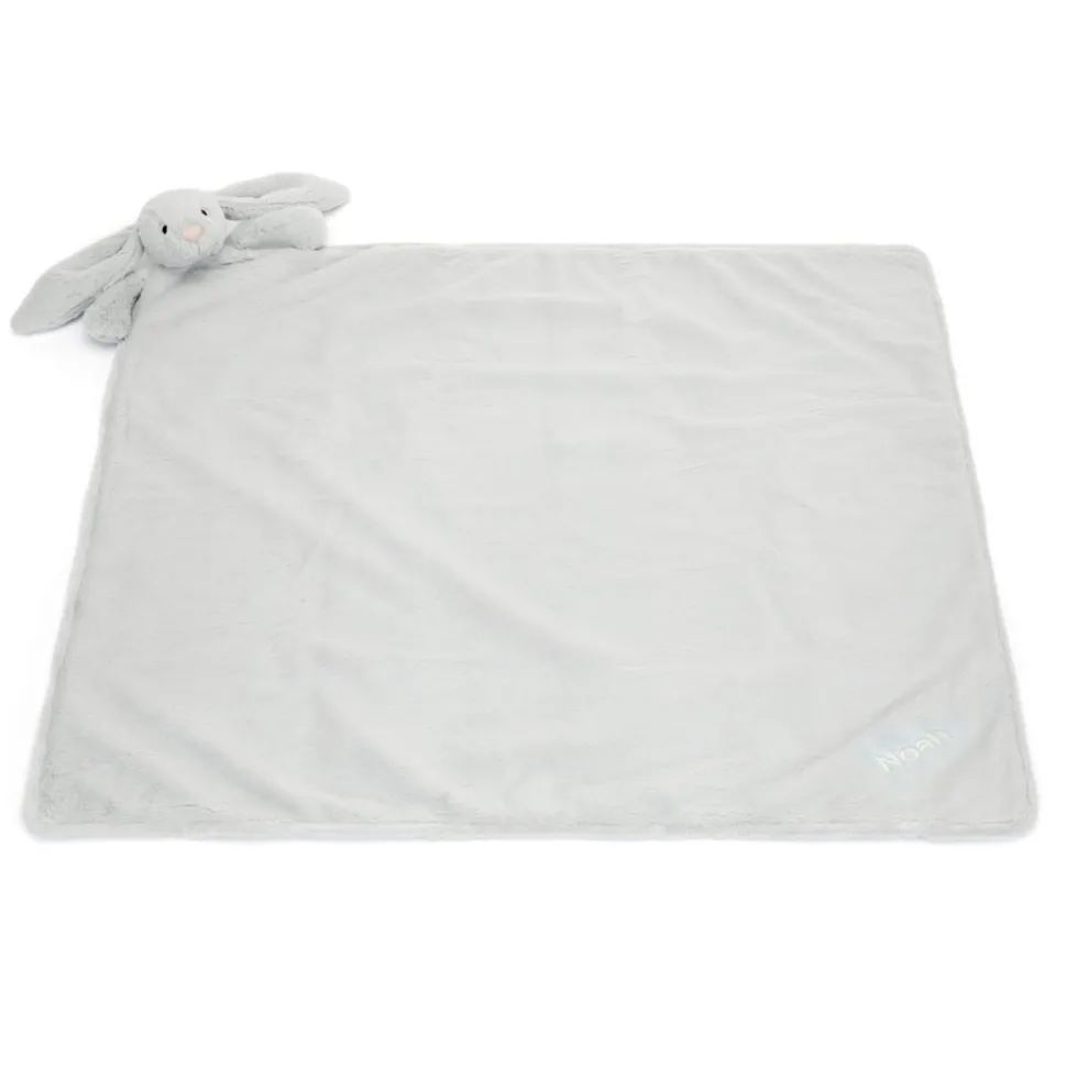 Personalised Bashful Silver Bunny Blankie