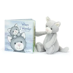 When I Wonder Book and Bashful Grey Kitty Medium